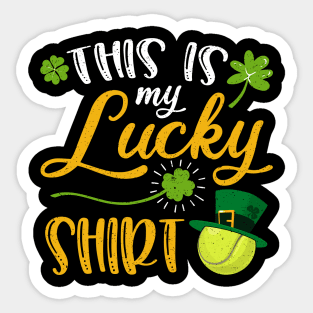 Tennis This is My Lucky Shirt St Patrick's Day Sticker